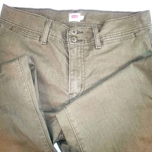 Levi's High-Rise Wide Leg Herringbone pattern Green 29/32